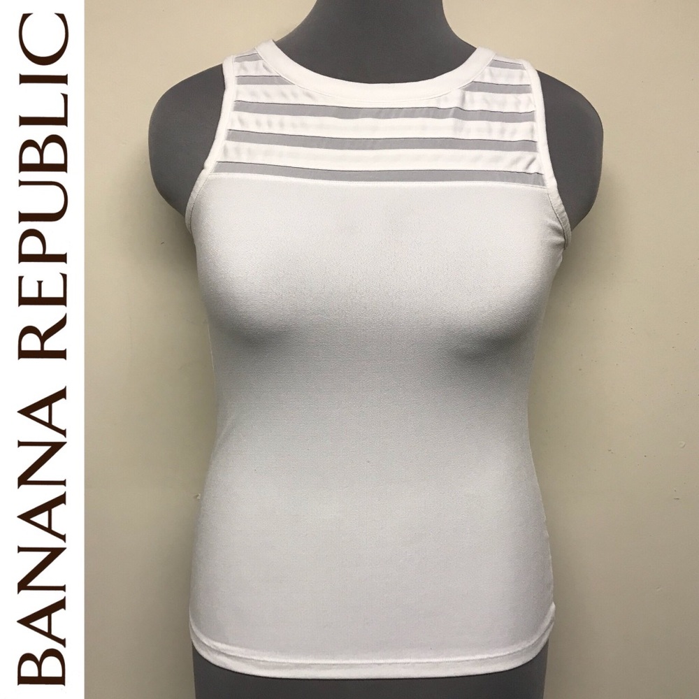 Banana Republic White Sleeveless Blouse